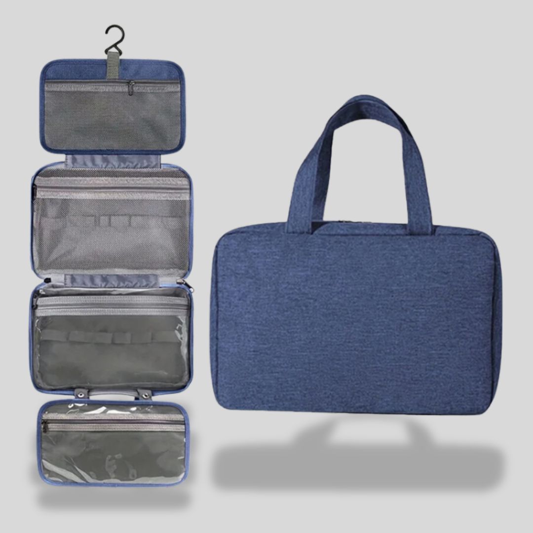 Grande Trousse de Toilette Pliable pour Homme  Bleu-Foncé -  Vanity Tailor