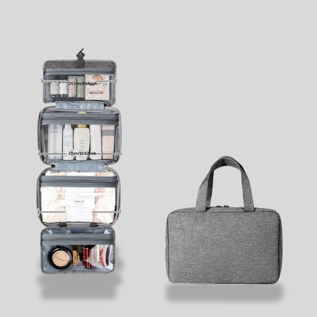 Grande Trousse de Toilette Pliable pour Homme  Gris -  Vanity Tailor