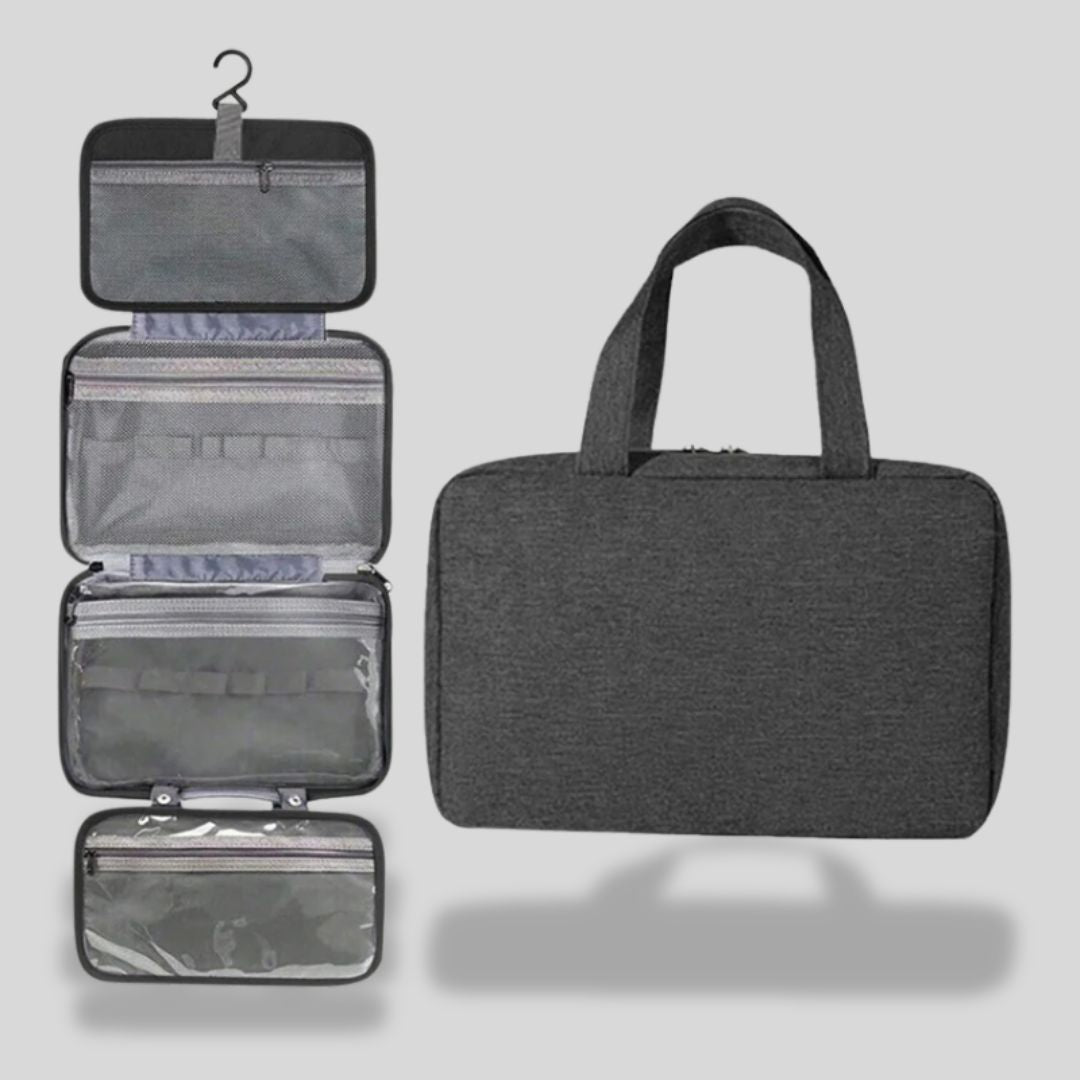 Grande Trousse de Toilette Pliable pour Homme  Noir -  Vanity Tailor