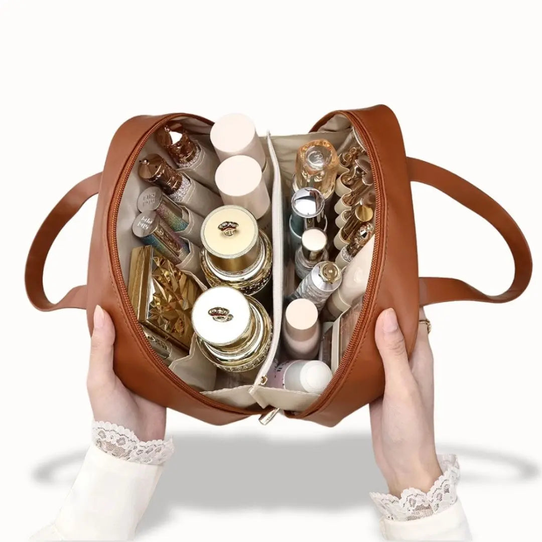 Grande Trousse de Toilette en cuir pour Femme | Vanity Tailor