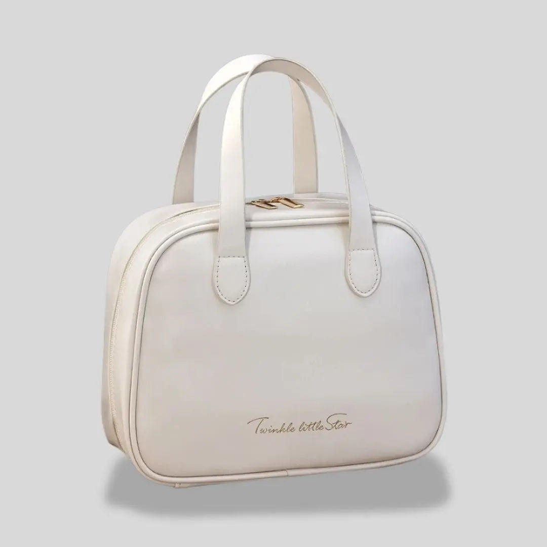 Grande Trousse de Toilette en cuir pour Femme | Vanity Tailor Beige