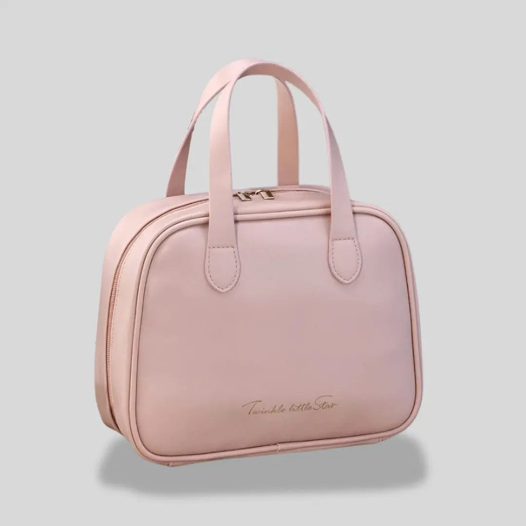 Grande Trousse de Toilette en cuir pour Femme | Vanity Tailor Rose