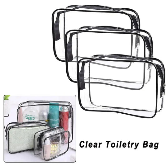 Women Waterproof Zipper Storage Pouch Transparent Cosmetic Bags Toiletry Bag Makeup Case S