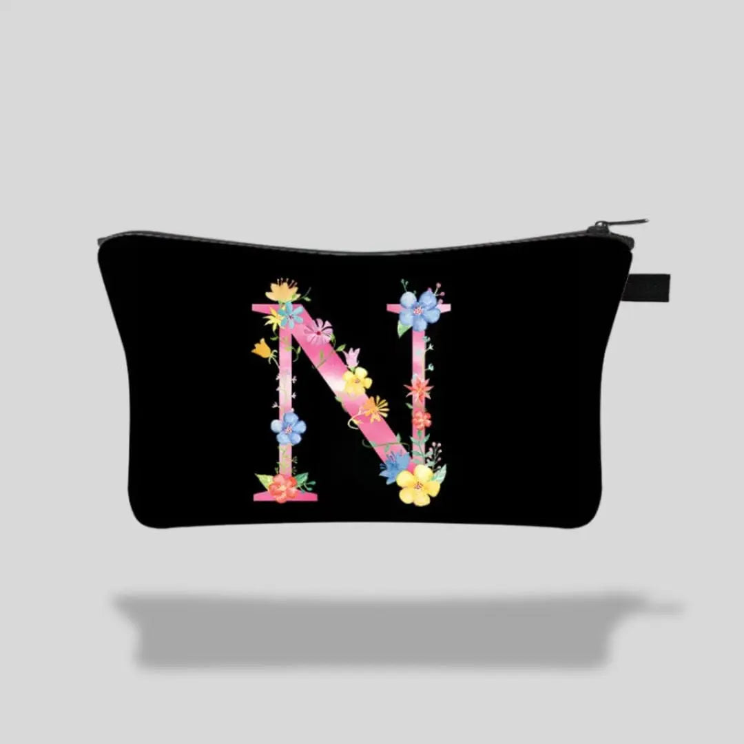 Trousse De Maquillage Avec Lettres En Fleur | Vanity Tailor N