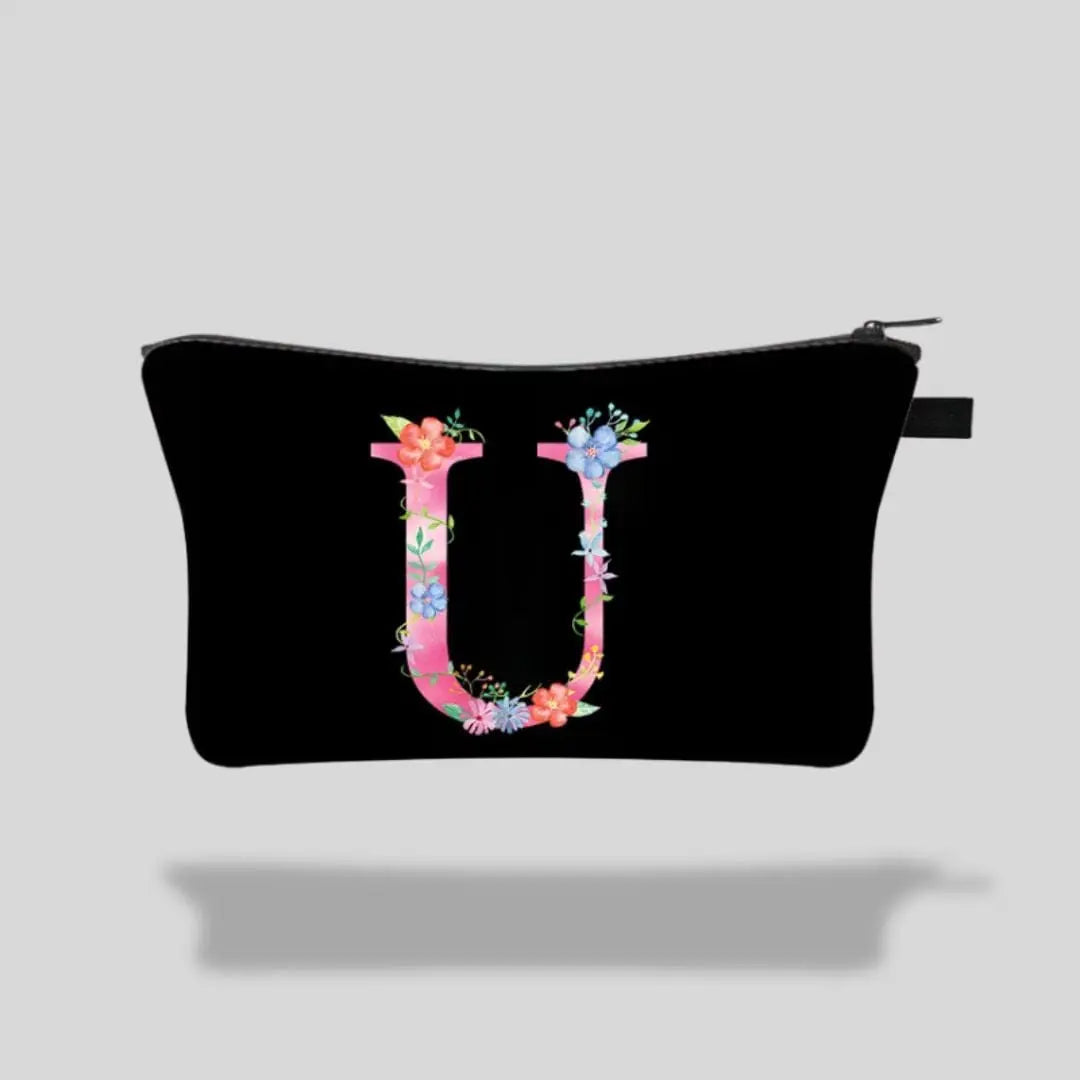 Trousse De Maquillage Avec Lettres En Fleur | Vanity Tailor U