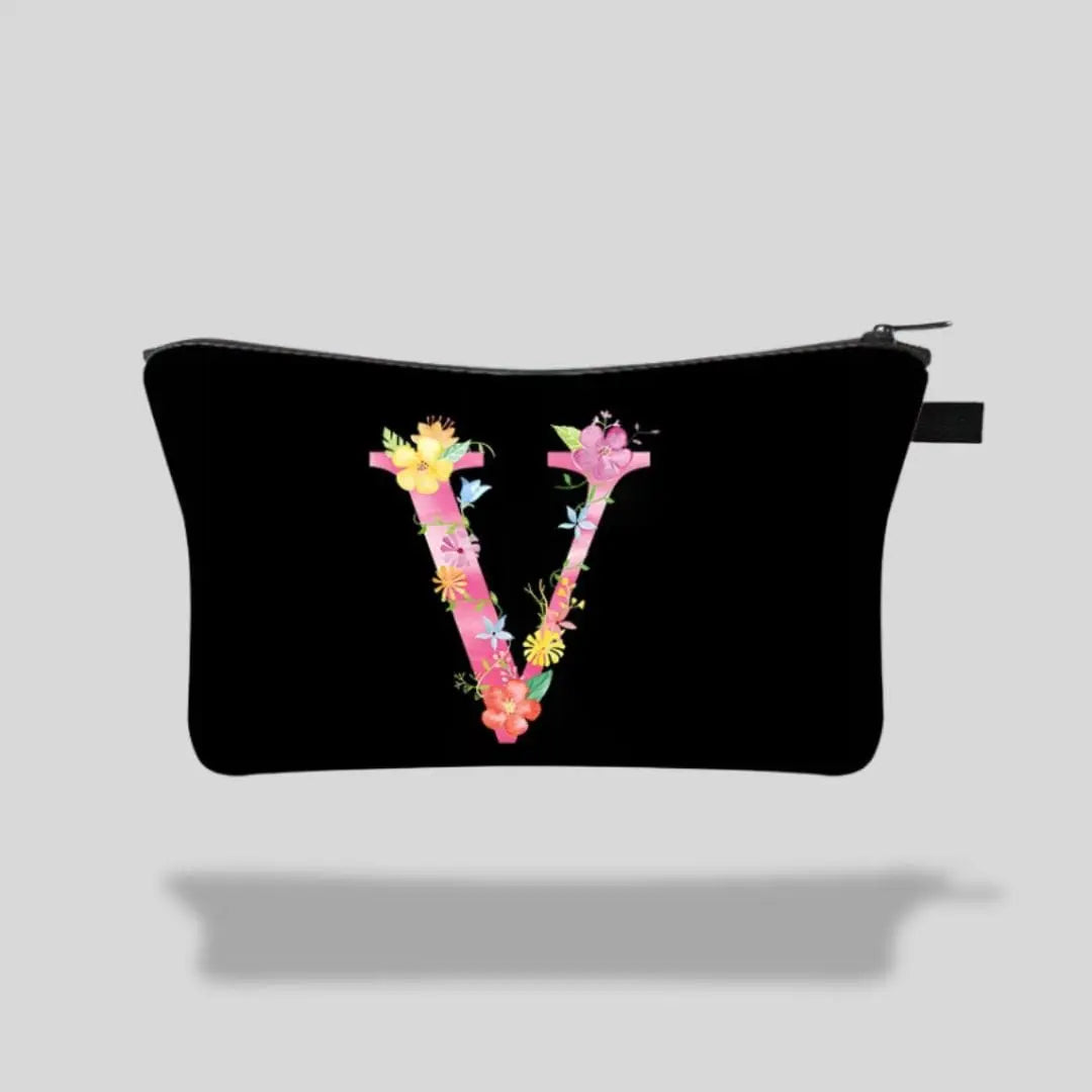 Trousse De Maquillage Avec Lettres En Fleur | Vanity Tailor V