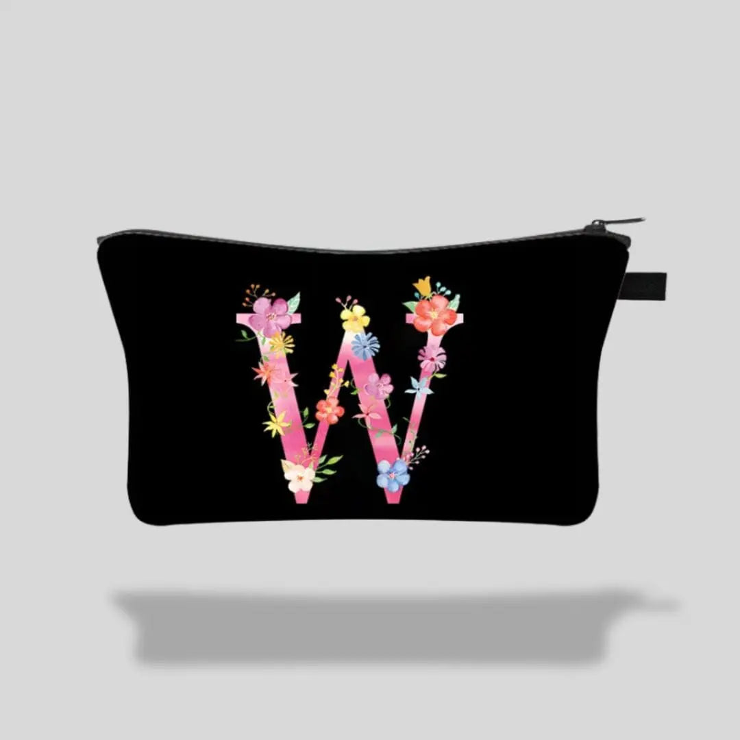 Trousse De Maquillage Avec Lettres En Fleur | Vanity Tailor W