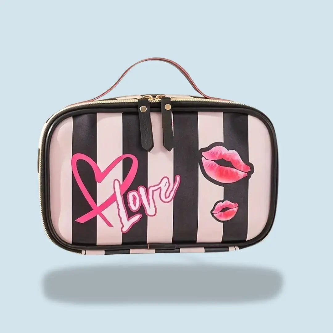 Trousse De Maquillage Girly Pour Fille | Vanity Tailor Rayure Noire