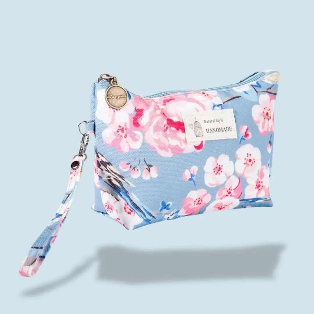 Trousse De Toilette De Voyage Fleurie | Vanity Tailor Fleur bleu clair