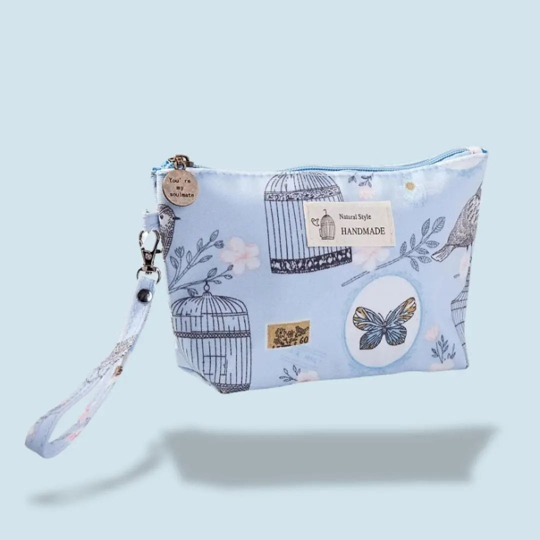 Trousse De Toilette De Voyage Fleurie | Vanity Tailor Oiseau bleu