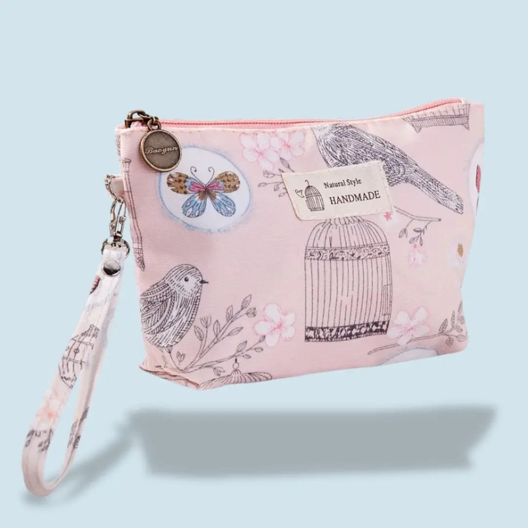 Trousse De Toilette De Voyage Fleurie | Vanity Tailor Oiseau rose