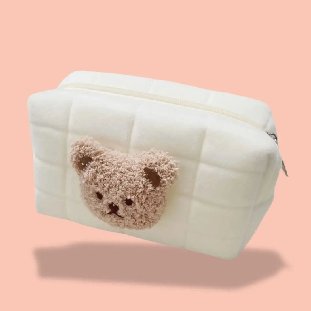 Trousse De Toilette Pour Bébé De Voyage | Vanity Tailor Tête ourson beige