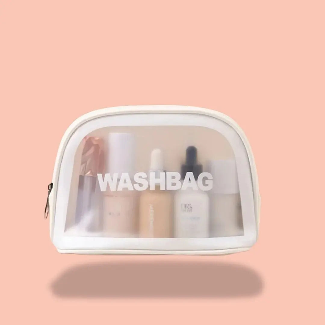 Trousse De Toilette Waterproof Transparente | Vanity Tailor Demi-cercle blanc