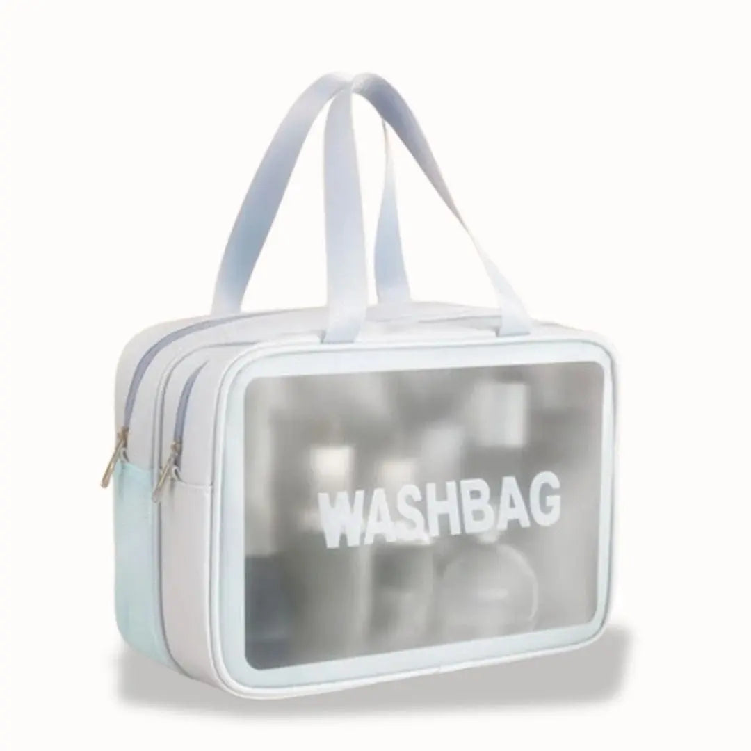 Trousse De Toilette Waterproof Transparente | Vanity Tailor Double couches bleu (L)