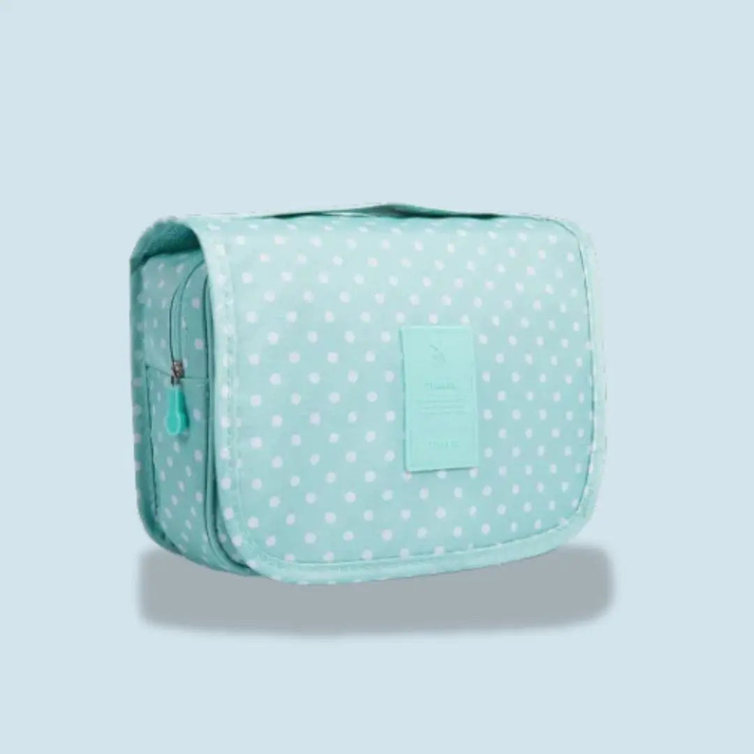 Trousse de Toilette Suspendue pour Femme | Vanity Tailor Pois vert