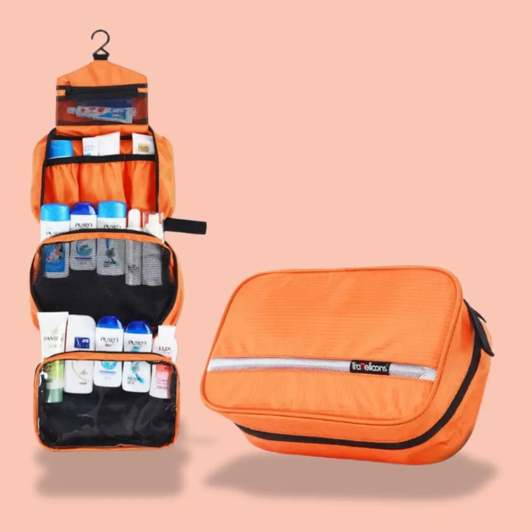 Trousse de Toilette à Suspendre Pliable pour Homme | Vanity Tailor Orange