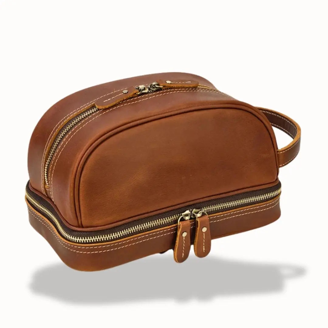 Trousse de Toilette en Cuir Homme Luxe | Vanity Tailor Marron clair (L)