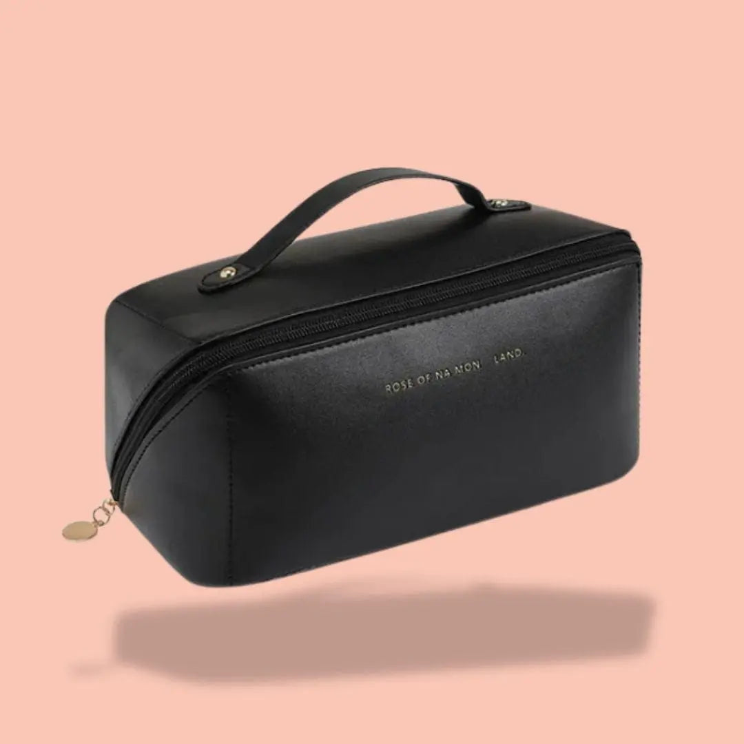 Trousse de Toilette en Cuir pour Femme | Vanity Tailor Noir